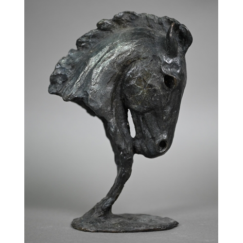 1106 - A dark-patinated bronze horse's head, 18 cm