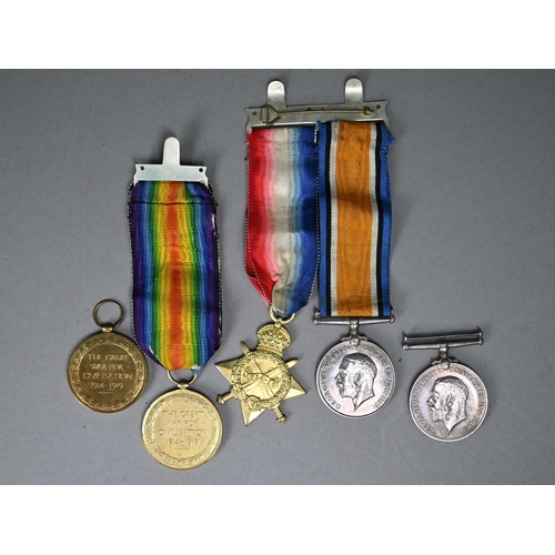 1114 - A WWI trio to 17582 Gunner R.E. Maguire, R.F.A. comprising 1914-15 star; 1914-18 war medal; Victory ... 