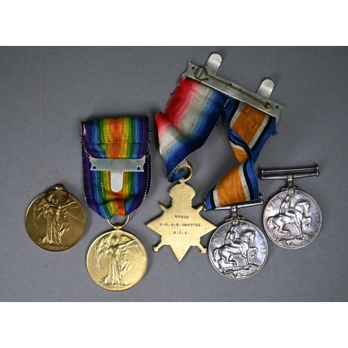 1114 - A WWI trio to 17582 Gunner R.E. Maguire, R.F.A. comprising 1914-15 star; 1914-18 war medal; Victory ... 