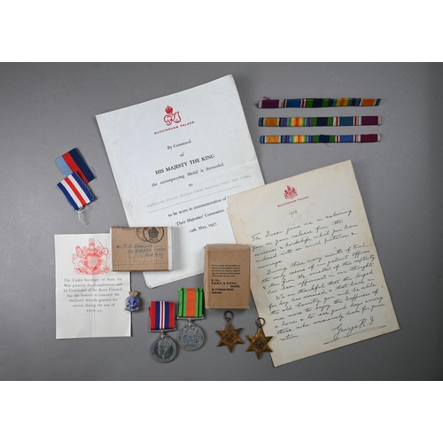 1116 - WWII medals - 1939-45 star; France & Germany star; Defence medal; 1939-45 war medal (in box of i... 