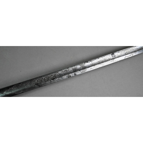 1126 - A Victorian Royal Field Artillery officer's sword by Henry Wilkinson, with 84 cm etched blade and br... 