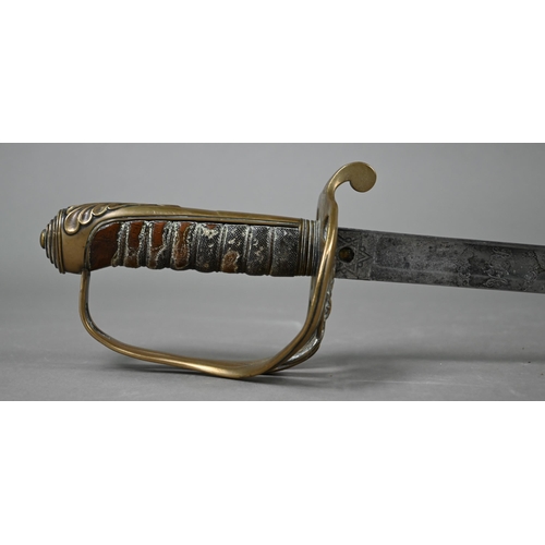 1126 - A Victorian Royal Field Artillery officer's sword by Henry Wilkinson, with 84 cm etched blade and br... 