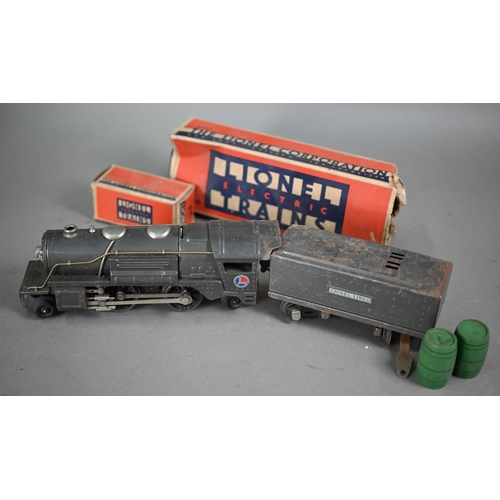 1167 - A US Lionel Corporation 0 Gauge electric 2-4-2 locomotive with tender to/w two Pullman coaches and a... 