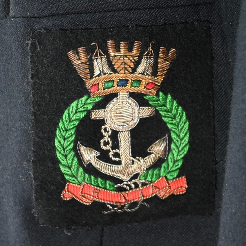 1195 - Royal Navy Reserve, two Lt Commander's tunics, one pair trousers to/w a RNR Association blazer (4)