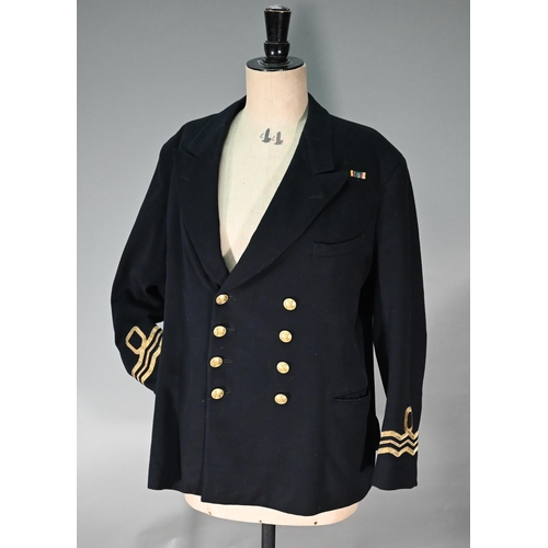 1195 - Royal Navy Reserve, two Lt Commander's tunics, one pair trousers to/w a RNR Association blazer (4)