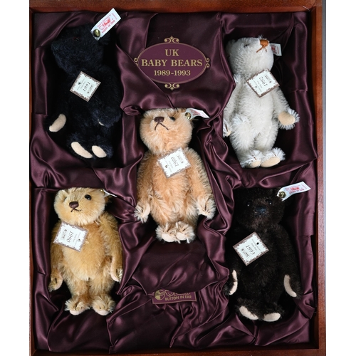 1217 - A boxed set of six Steiff UK Baby Bears 1989-1993 ltd no 1336/1847 (with certificate)