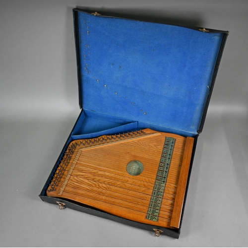 1225 - An Abbley & Son (London) Super Tone Piano-Harp (cased) with sheet music