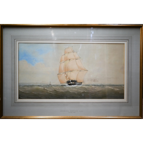 702 - Charles Taylor Jnr (fl 1841-1883) - Three marine scapes - 'Beating into harbour, Lowestoft', signed ... 