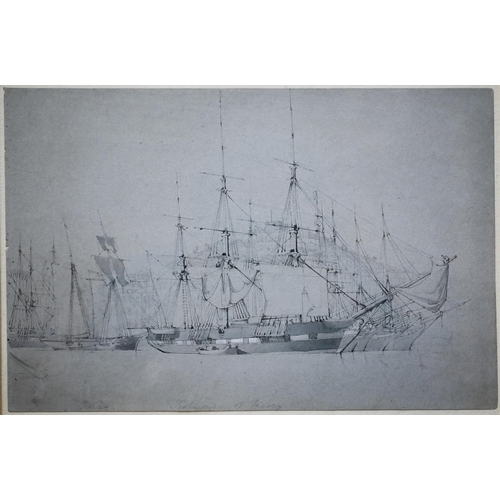 710 - Calvert Richard Jones (1804-1877) - 'Fishermen of Jersey', pencil study with heightening, inscribed ... 