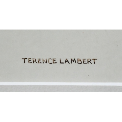 761 - Terence Lambert (b 1951) - Flying grouse, acrylic, signed, 16.5 x 16.5 cm