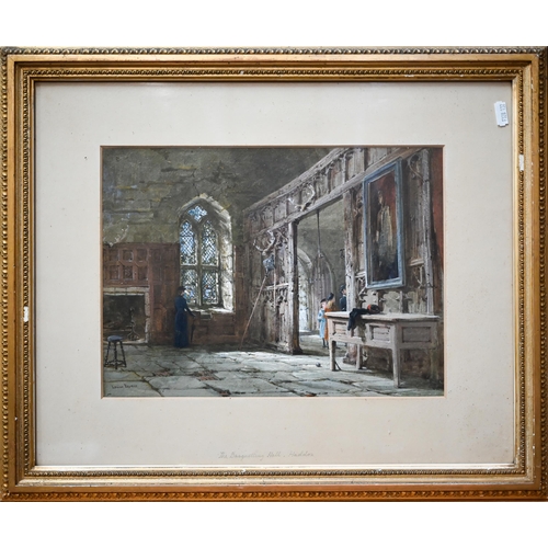 767 - Louise Rayner (1832-1924) - 'The Banqueting Hall, Haddon', watercolour, signed, 25 x 33.5 cm