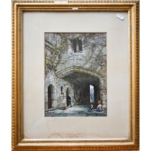 768 - Louise Rayner (1832-1924) - 'Haddon Hall, Entrance Gateway', watercolour, signed, 25.5 x 19 cm