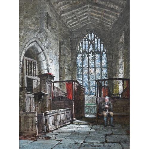 770 - Louise Rayner - 'The Chapel, Haddon Hall', watercolour, signed, 25 x 19 cm