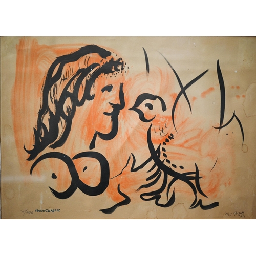 772 - After Marc Chagall (1887-1985) - 'Femme a L'oiseau', limited edition print numbered 8 of 200, signed... 