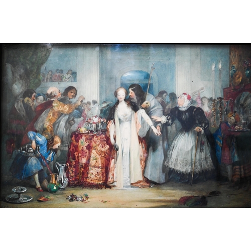 793 - F P Stephanoff (1790-1860) - The marriage banquet, watercolour, signed, 30 x 46 cm