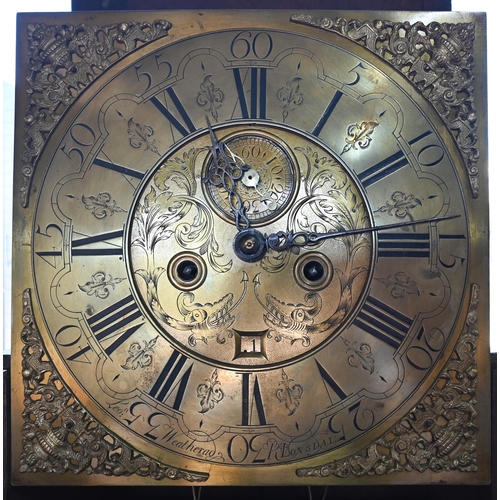 862 - Leonard Weatherad, Kirkby Lonsdale, an 18th century oak longcase clock, the engraved 30 cm square br... 