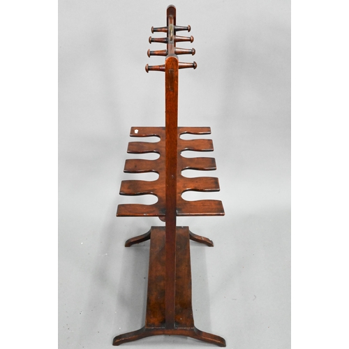 865 - A George III mahogany boot and whip stand, with brass handle, 51 cm w x 91 cm h