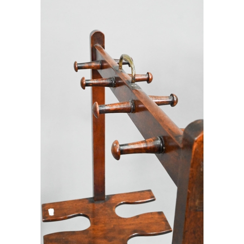 865 - A George III mahogany boot and whip stand, with brass handle, 51 cm w x 91 cm h