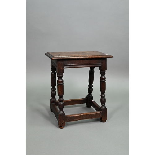 867 - A pair of traditional oak joint stools in the 18th century style, circa 1900, each approx. 46 cm x 2... 