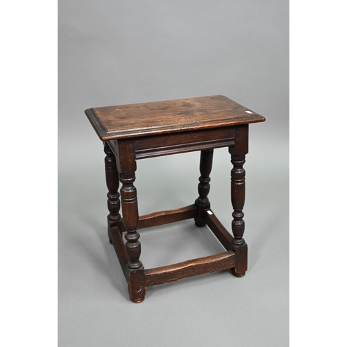 867 - A pair of traditional oak joint stools in the 18th century style, circa 1900, each approx. 46 cm x 2... 