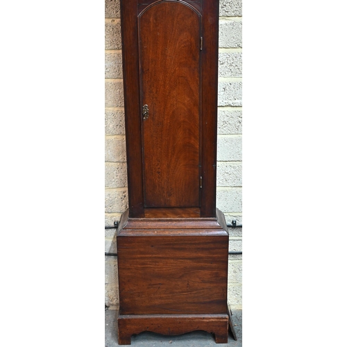 946 - Garrard, Bury St Edmunds, a Georgian mahogany longcase clock, the 8-day movement with arched silvere... 