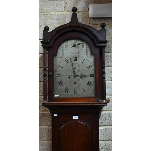 946 - Garrard, Bury St Edmunds, a Georgian mahogany longcase clock, the 8-day movement with arched silvere... 