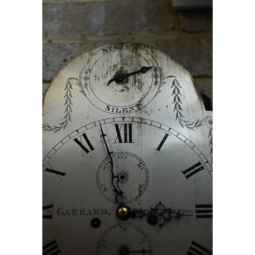 946 - Garrard, Bury St Edmunds, a Georgian mahogany longcase clock, the 8-day movement with arched silvere... 