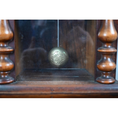 973 - A Victorian mahogany drum cased mantel clock, the eight day two train movement striking on a bell, o... 