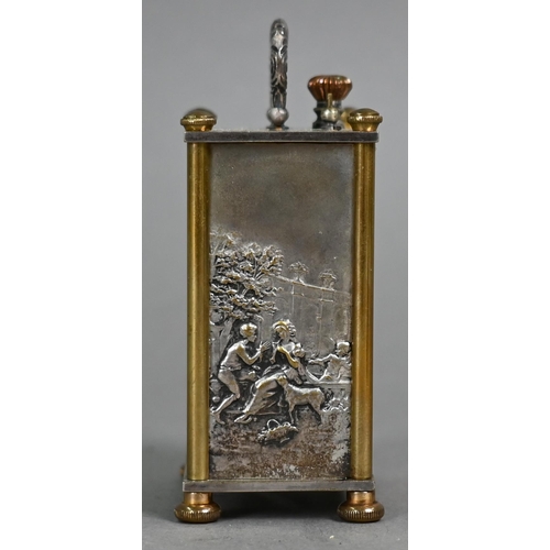 982 - A trio of miniature carriage clocks; Elliott & Son, london, a brass cased French single train 8-... 