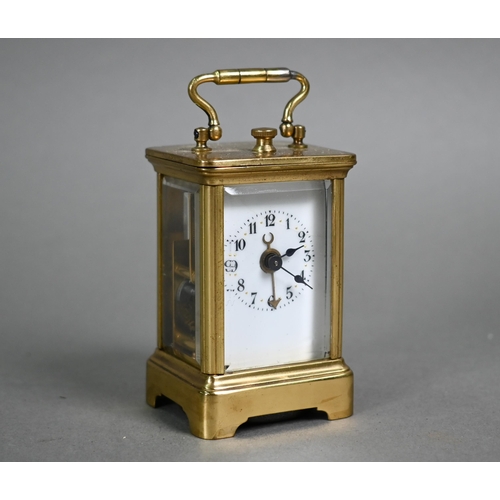 982 - A trio of miniature carriage clocks; Elliott & Son, london, a brass cased French single train 8-... 