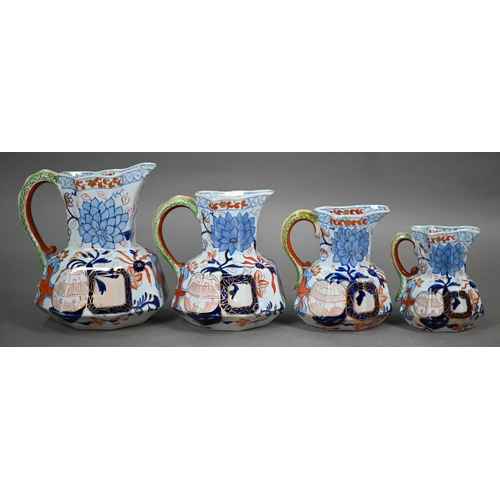 578A - An early 19th century graduated set of four Davenport stone china jugs, 18-11cm