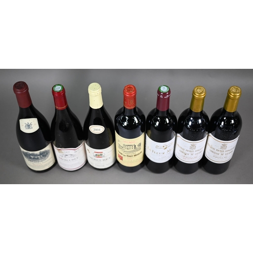 993 - Seven bottles of assorted red wines - two bottles Chateau Longueville, Corutesse de Lalande, Grand C... 