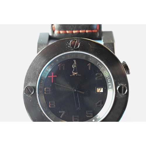 429 - The Chinese Timekeeper - the black finished 44 mm dia. stainless steel case with conforming black di... 