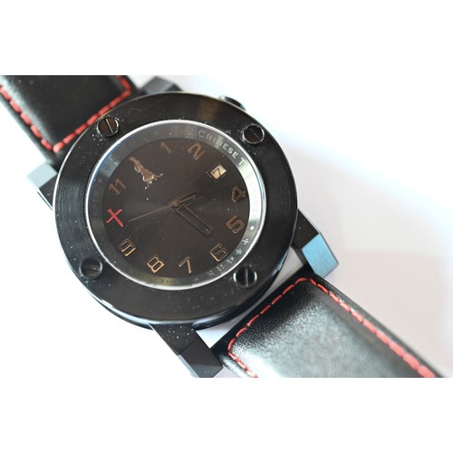 429 - The Chinese Timekeeper - the black finished 44 mm dia. stainless steel case with conforming black di... 