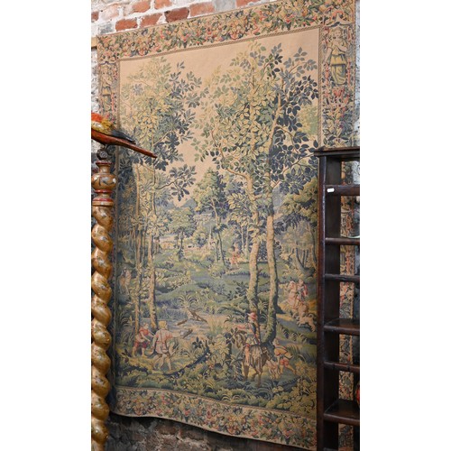 832 - Metrax, Belgium, a hand loomed Renaissamce style woven tapestry rug, after the XV111 century origina... 