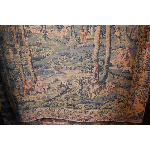 832 - Metrax, Belgium, a hand loomed Renaissamce style woven tapestry rug, after the XV111 century origina... 