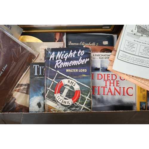 160 - Various volumes and ephemera related to Titanic and other maritime subjects