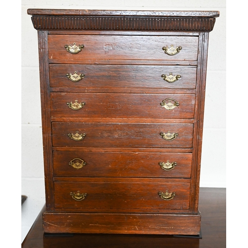 341 - An Edwardian collector's chest with six graduated drawers, 50 cm wide x 40 cm deep x 65 cm high