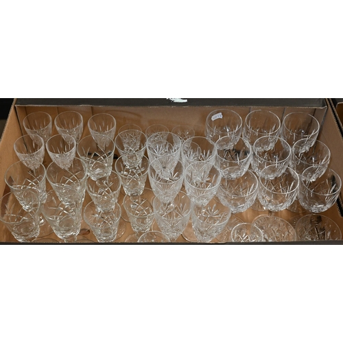 50 - A quantity of cut and other drinking glasses, decanters etc (2 boxes)