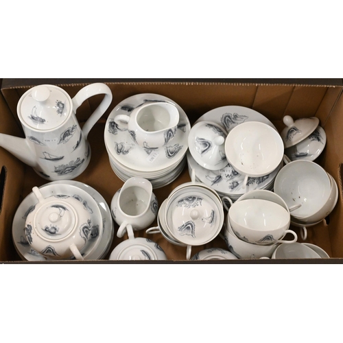 61 - #A Chinese eggshell china tea/coffee service to/w a Colclough service and three others (2 boxes)