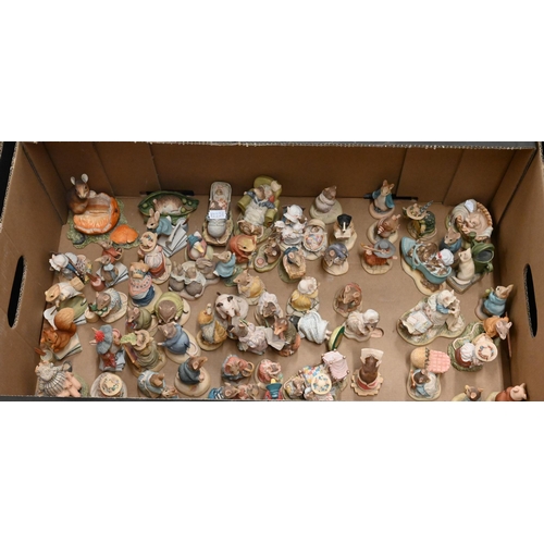 65 - Approx 70 Border Fine Arts miniature figures of Beatrix Potter and Brambley Hedge characters (box)