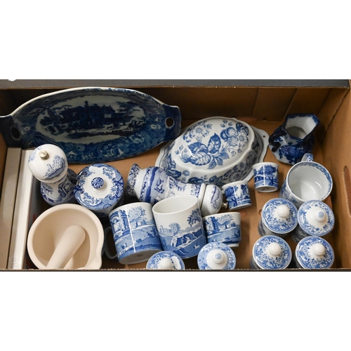 69 - A quantity of modern Spode Italian pattern china, including storage jars, tea wares etc, to/w a set ... 