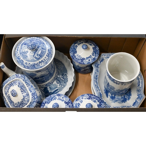 69 - A quantity of modern Spode Italian pattern china, including storage jars, tea wares etc, to/w a set ... 