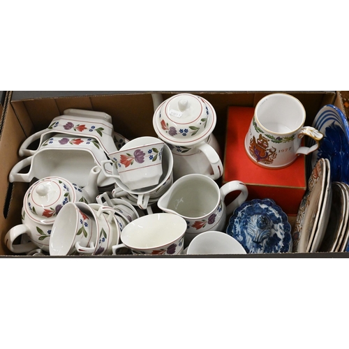 70 - A quantity of Adams 'Old Colonial' tableware including tea and coffee pots, two gravy boats on stand... 