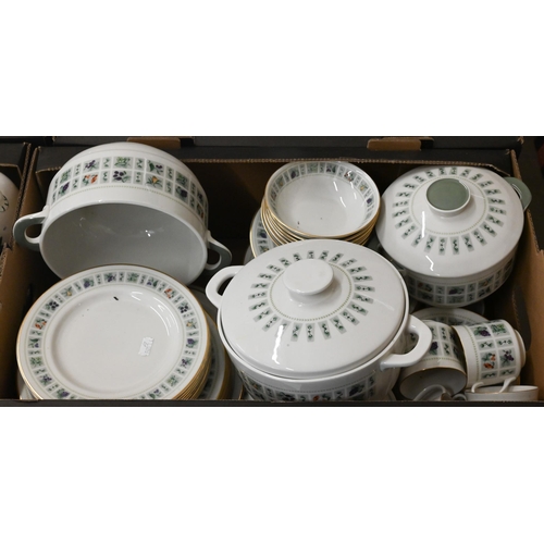 60 - A Royal Doulton 'Tapestry' china dinner/tea service for eight settings, including three tureens (box... 