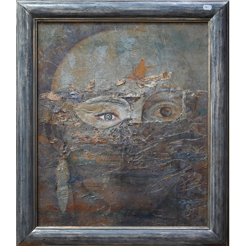 328 - Elizabeth Macfarlane - Eyes/face, mixed media, 60 x 50 cm to/w Eyes, mixed media, signed with initia... 