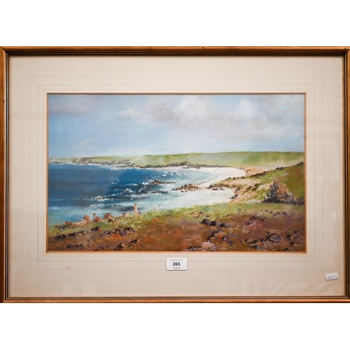 334 - F Cameron-Street - 'White crests off St Martin's Scillies', pastel, signed lowr left, 29.5 x 48 cm