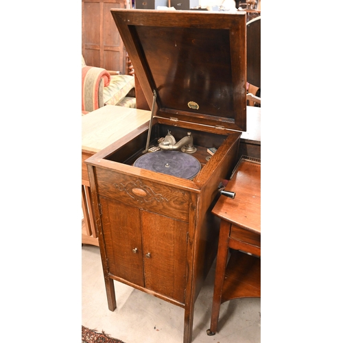 408 - # An oak cased 'vista' cabinet gramophone