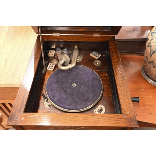 408 - # An oak cased 'vista' cabinet gramophone