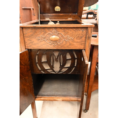 408 - # An oak cased 'vista' cabinet gramophone